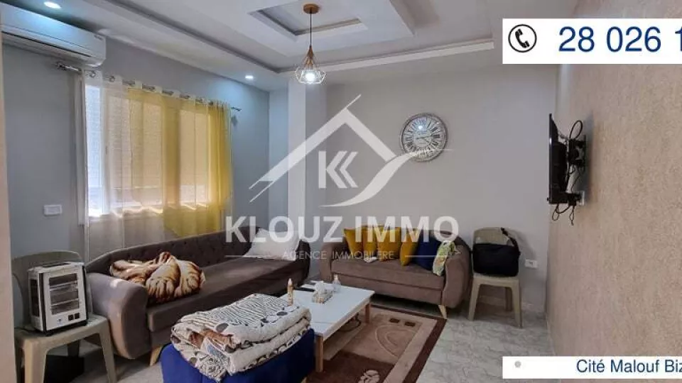 Charmantes S+2 Apartment zur Miete in Cité Malouf, Bizerte: Ihr Traumhaus erwartet Sie!