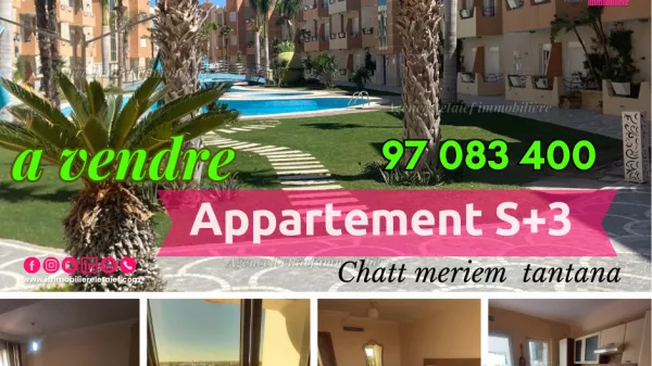 Geräumige S+3 Wohnung zum Verkauf in Chatt Meriem, Sousse