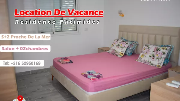 Luxus-S+2-Apartment zur Miete in Mahdia, Nähe Strand