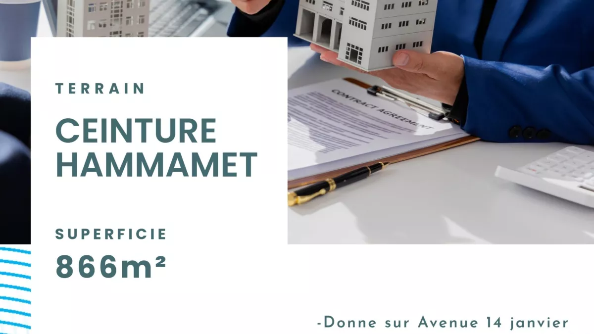 Strategischer Grundstücksplot von 866m² im Gürtel von Hammamet