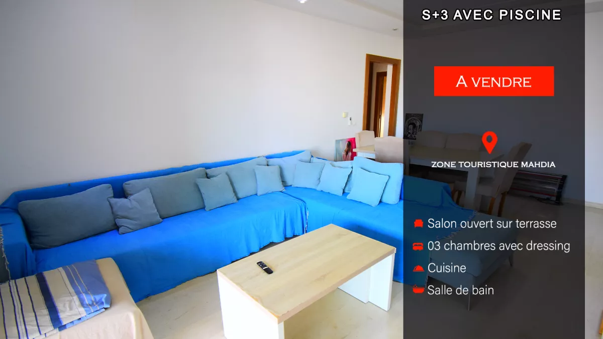 Luxuswohnung S+3 mit Pool in der Touristenzone von Mahdia