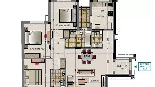 Luxury Apartment S+3 in AFH Mrezge, Cité El Wafa, Nabeul