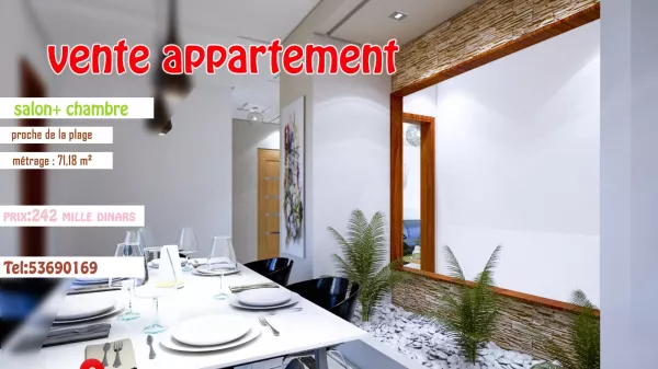 Luxury S+1 Apartment in Mahdia