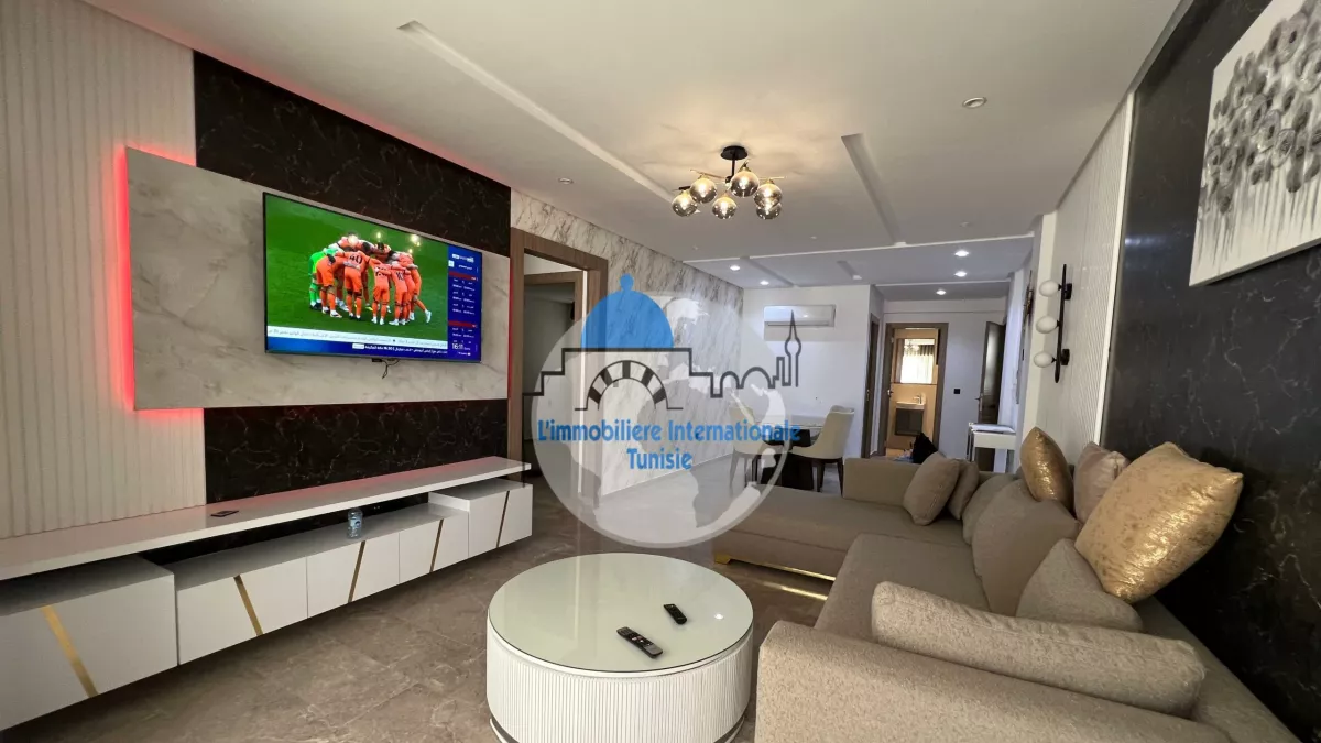 Luxuriöse Möblierte S+2 Wohnung in Sahloul 4, Sousse: Ein Refugium der Komfort und Eleganz