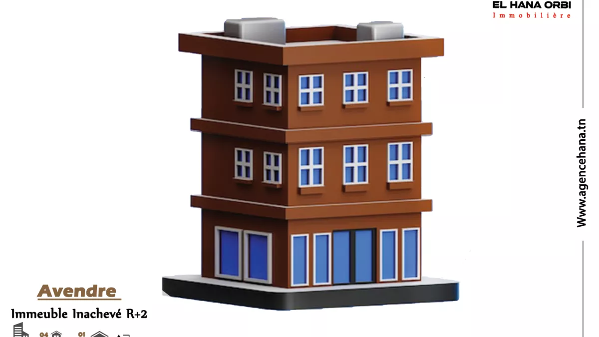 Unique Investment Opportunity in Mahdia: Unfinished R+2 Building on the Main Road