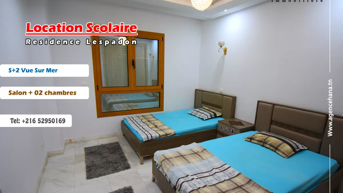 Luxury S+2 Apartment in Mahdia with Breathtaking Sea Views for the School Season