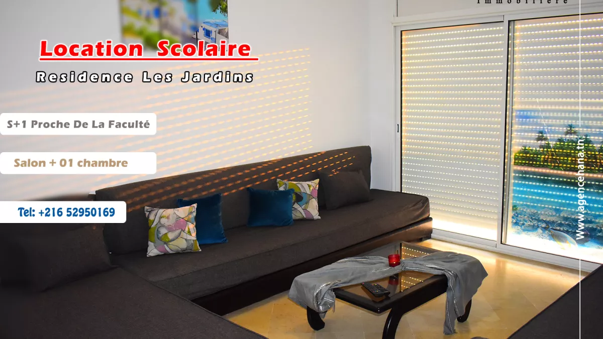 Charmantes Mietobjekt in Mahdia für das akademische Jahr: 1-Zimmer-Wohnung in Jardins