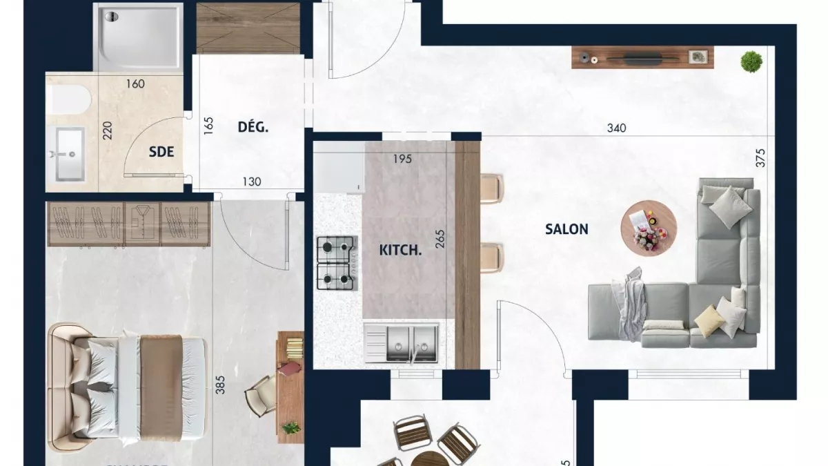 Appartamento S+1 di Lusso con Balcone in AFH2 Mrezga, Nabeul - Un'Opportunità di Investimento Ideale!