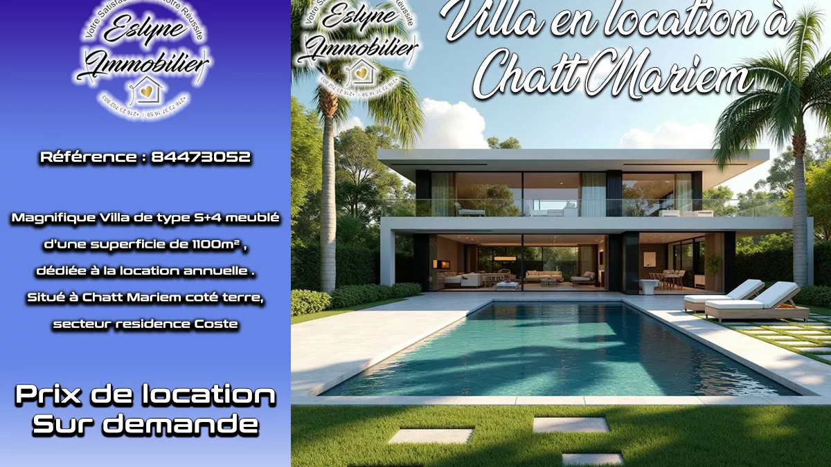 Luxus-Villa zur Miete in Chott Meriam