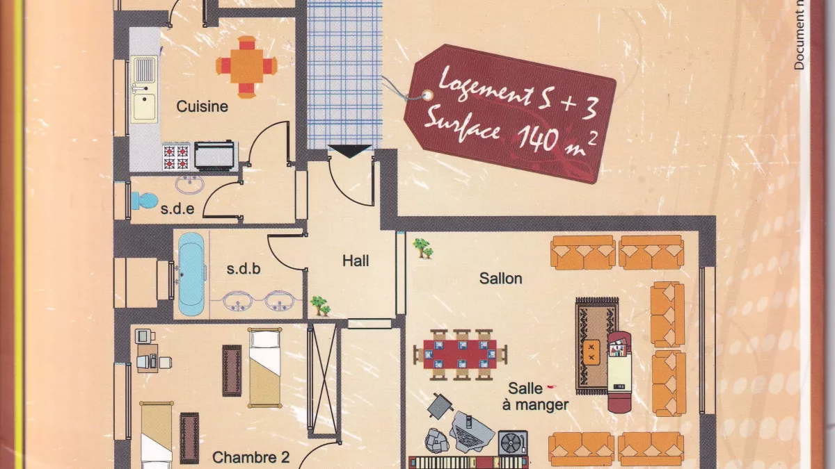 Luxuriöse S+3 Wohnung mit Panoramablick – Nouvelle Médina 3, Ben Arous