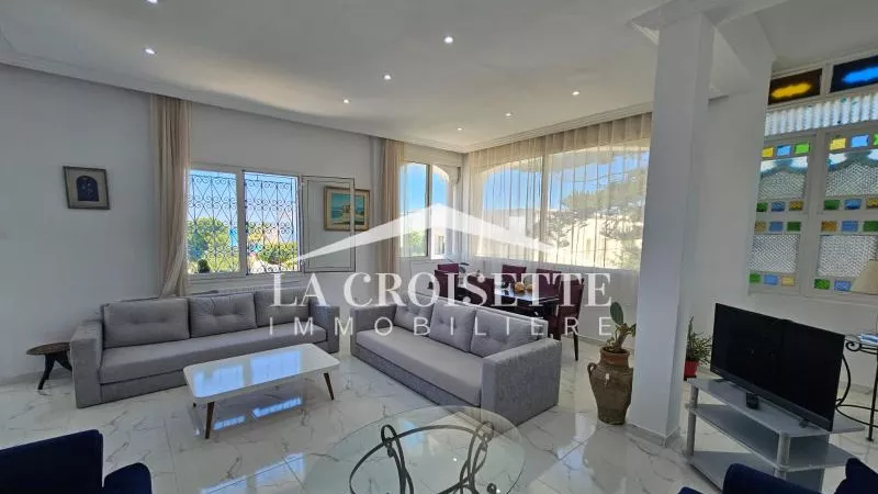 Furnished S2 Villa Apartment with Sea View in La Marsa - MAL3504