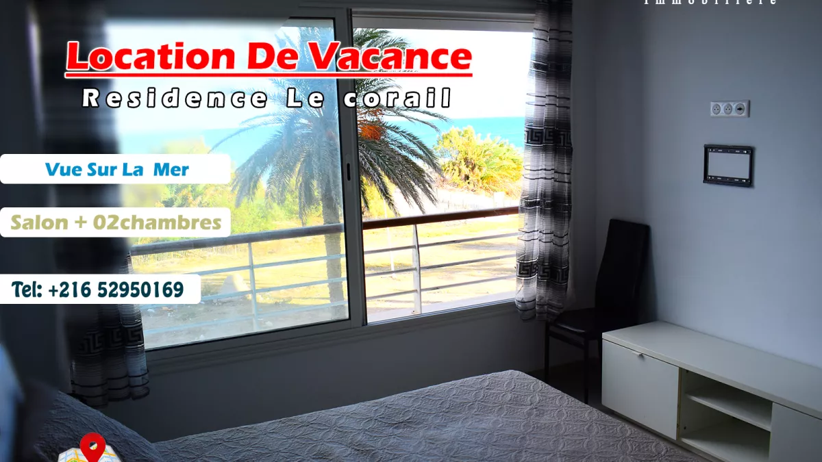 Beachfront Apartment S+2 with Sea View in Mahdia