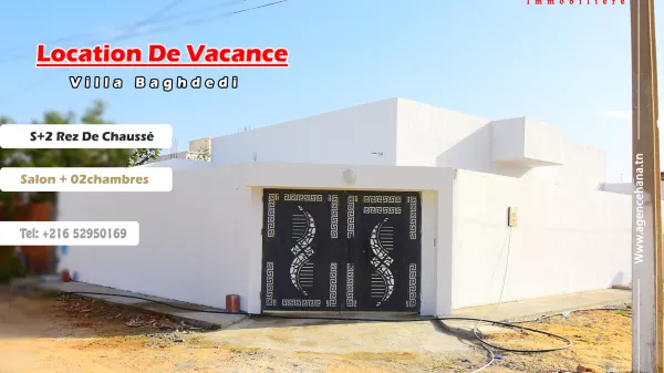 Villa al Pianoterra con 2 Piani nella Nuova Zona Turistica di Baghdadi, Mahdia