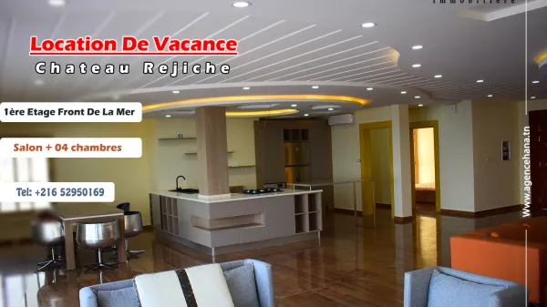 Castello di Vacanza Fronte Mare al 1° Piano a Rejiche, Mahdia