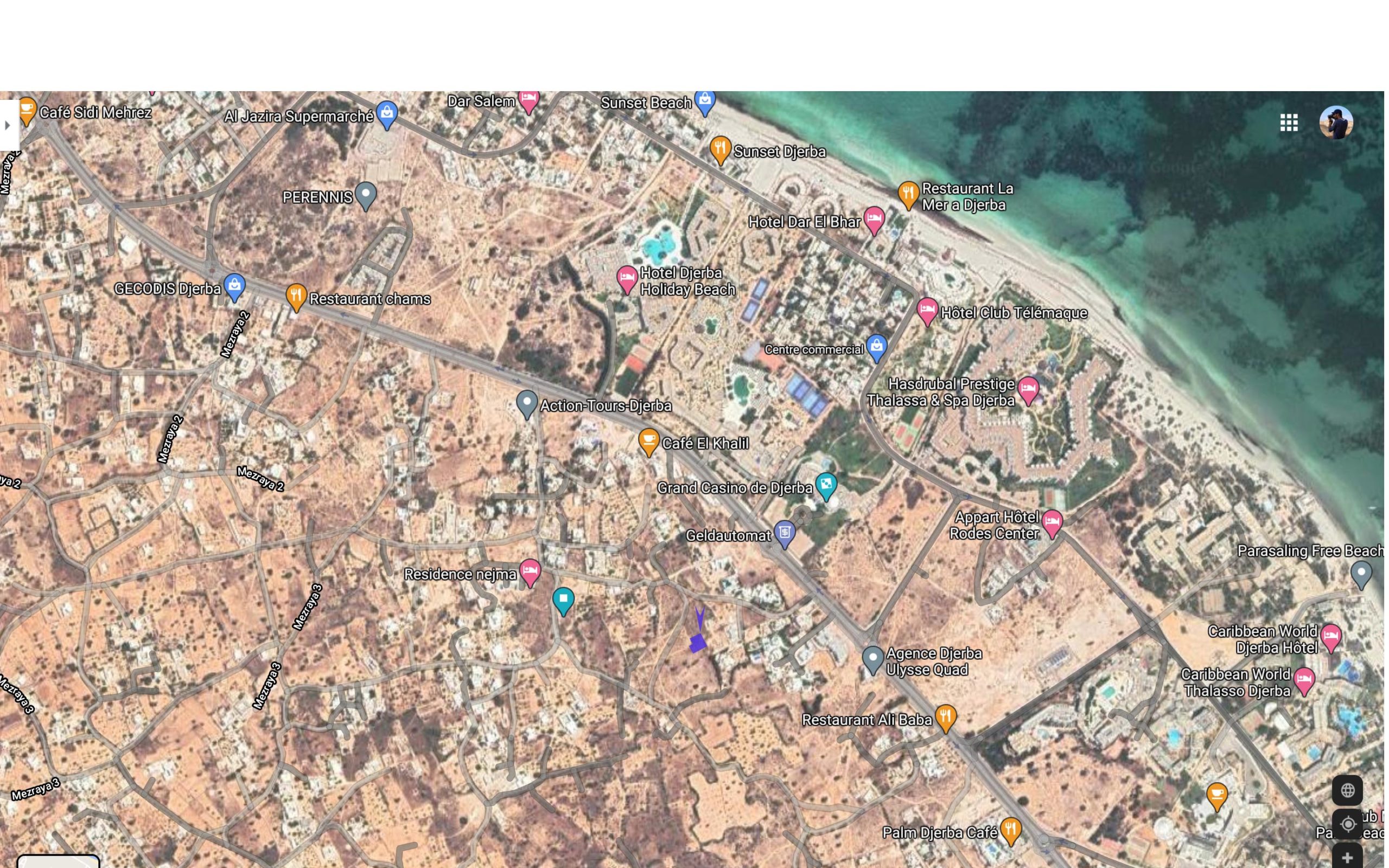 Terrain constructible a la zone touristique Djerba face au casino