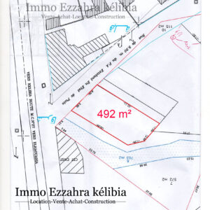 Terrain de 492 m² à Ezzahra Hammem Ghezaz