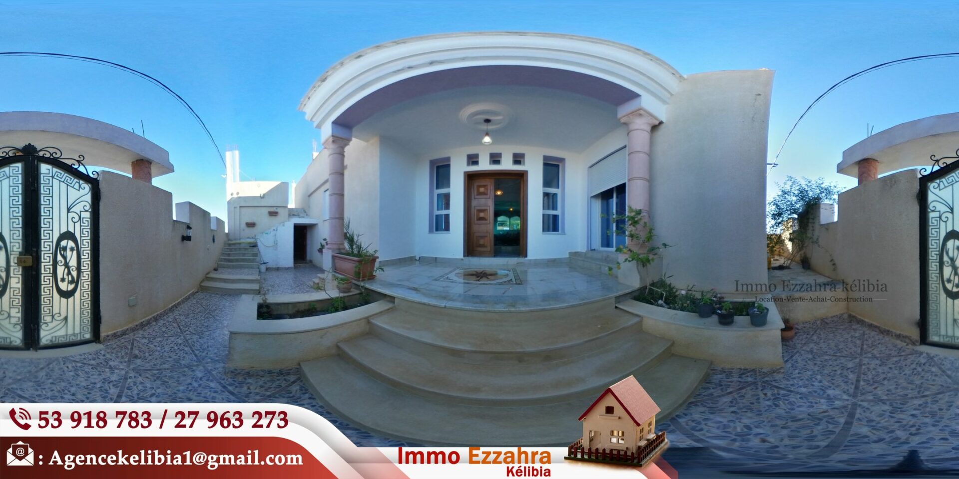 Villa 2S+3 meublée climatisée haut standing à Ezzahra Hammem Gheza