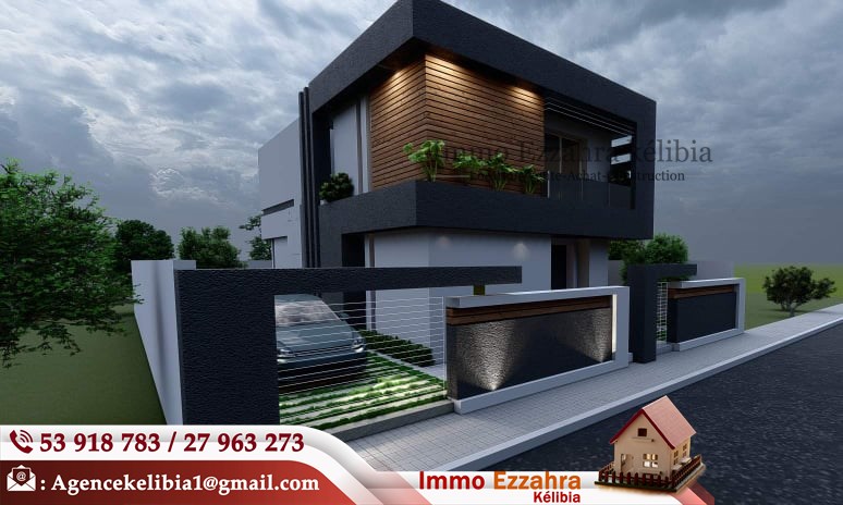 VILLA avec piscine en cours de construction à Ezzahra Hammem Ghzez