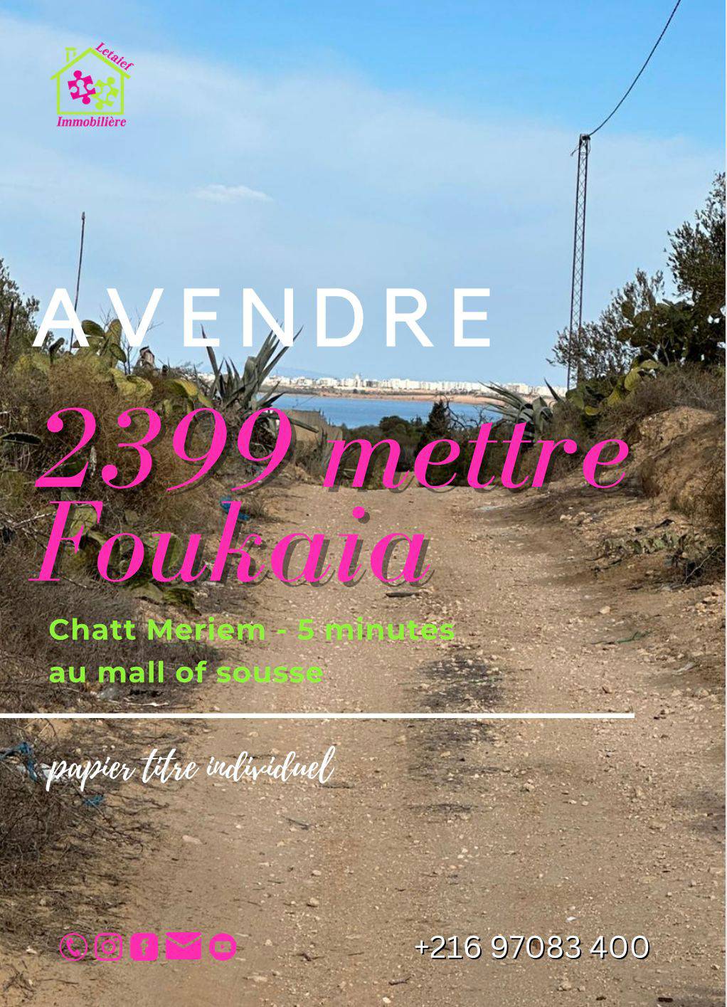 Exceptional Agricultural Land with Stunning Views in Foukaia Chatt Meriem