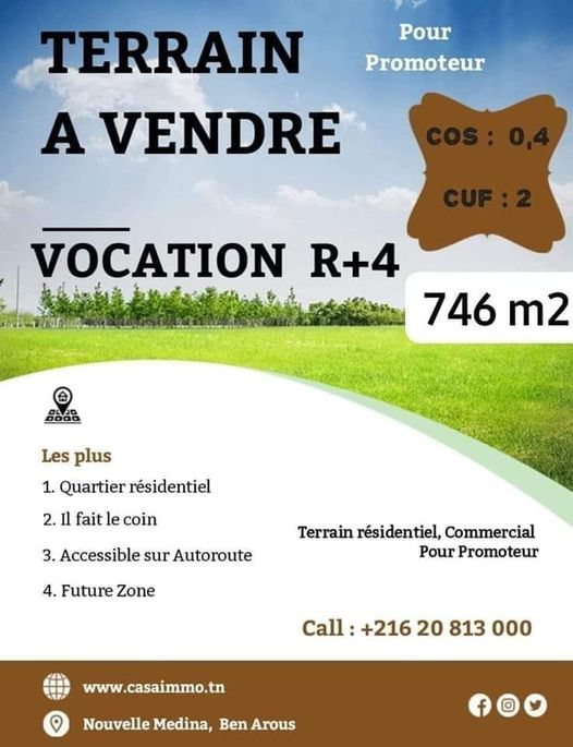Exceptional R+4 Plot for Real Estate Developers in Ben Arous: A Unique Opportunity