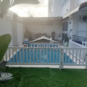 Rez de chaussée S+3 avec piscine à la Soukra