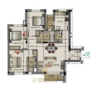 Appartement S+3 à AFH Mrezge, Cité El Wafa, Nabeul
