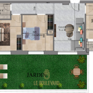 Appartement S+2 Avec Jardin à AFH Mrezge, Cité El Wafa, Nabeul