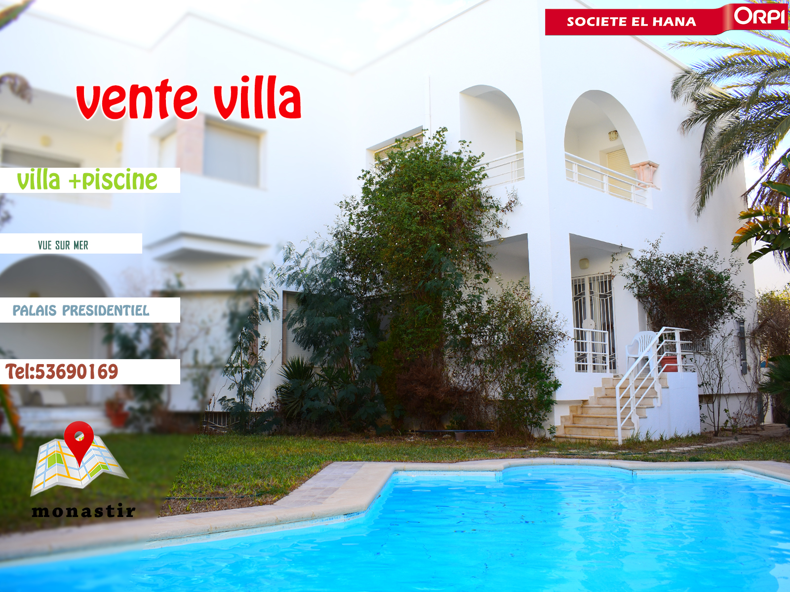 Villa avec piscine à Monastir