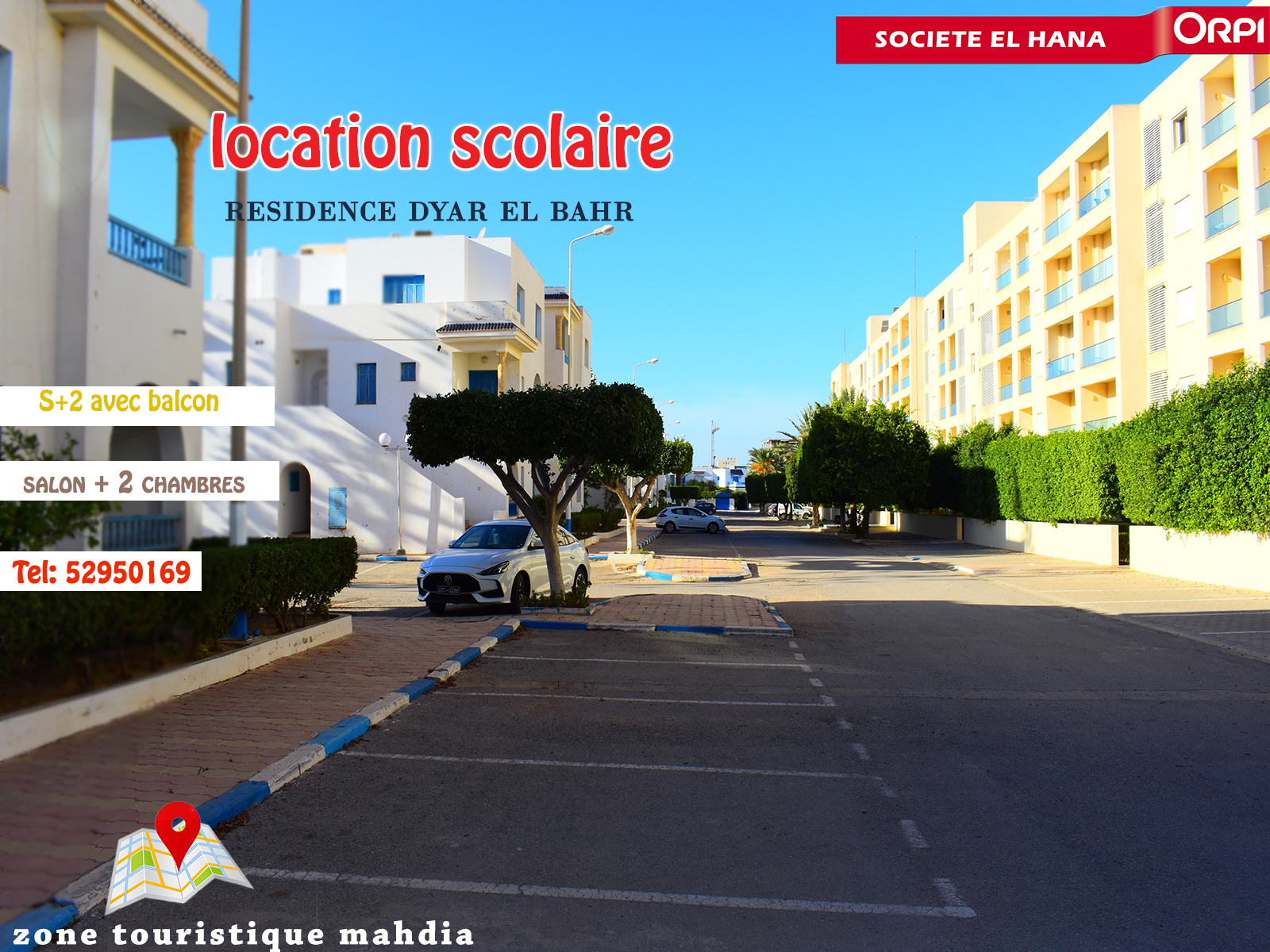 Appartement S+2 résidence diar el bahr mahdia