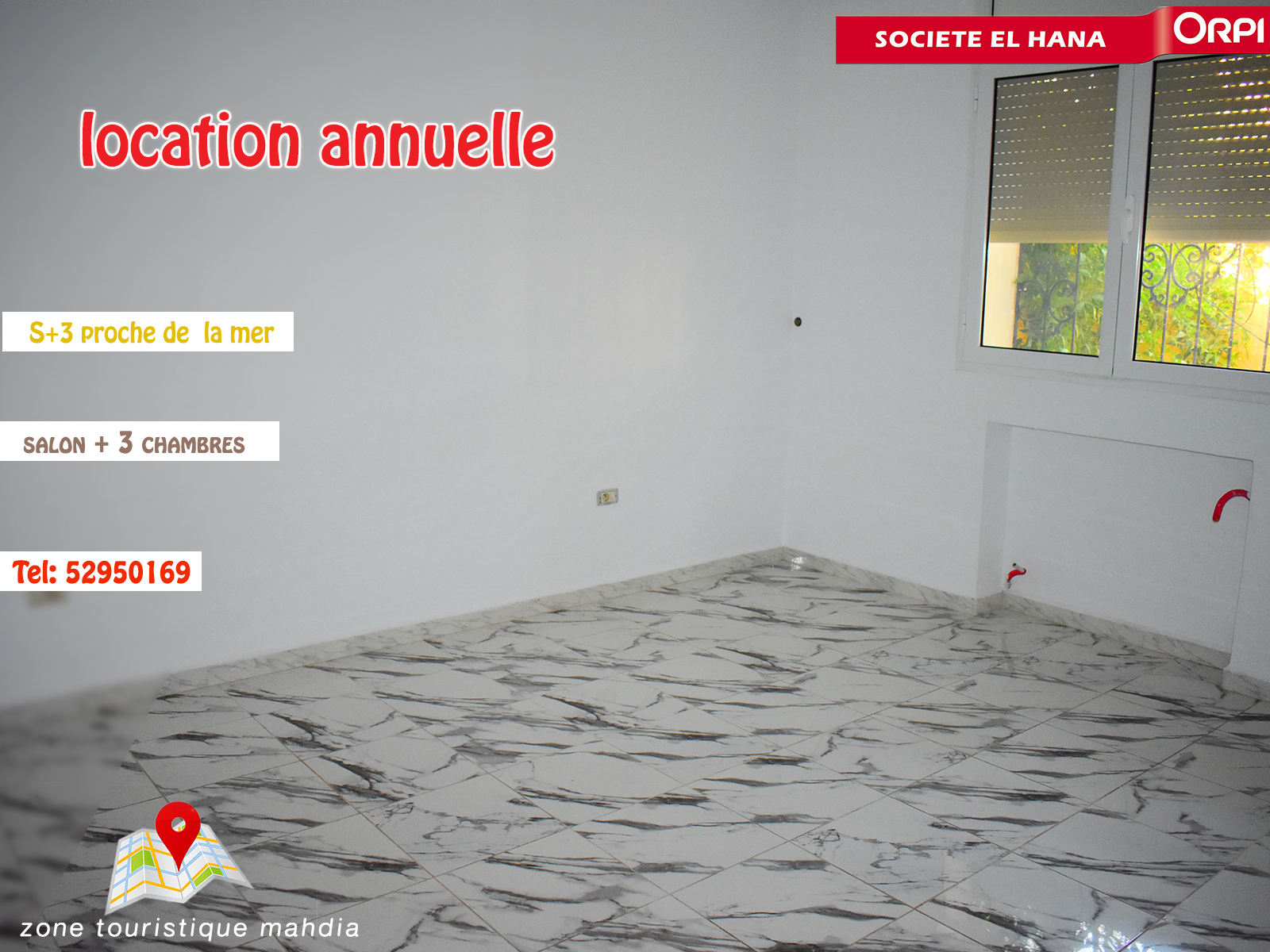 Appartement S+3 pour usage bureautique