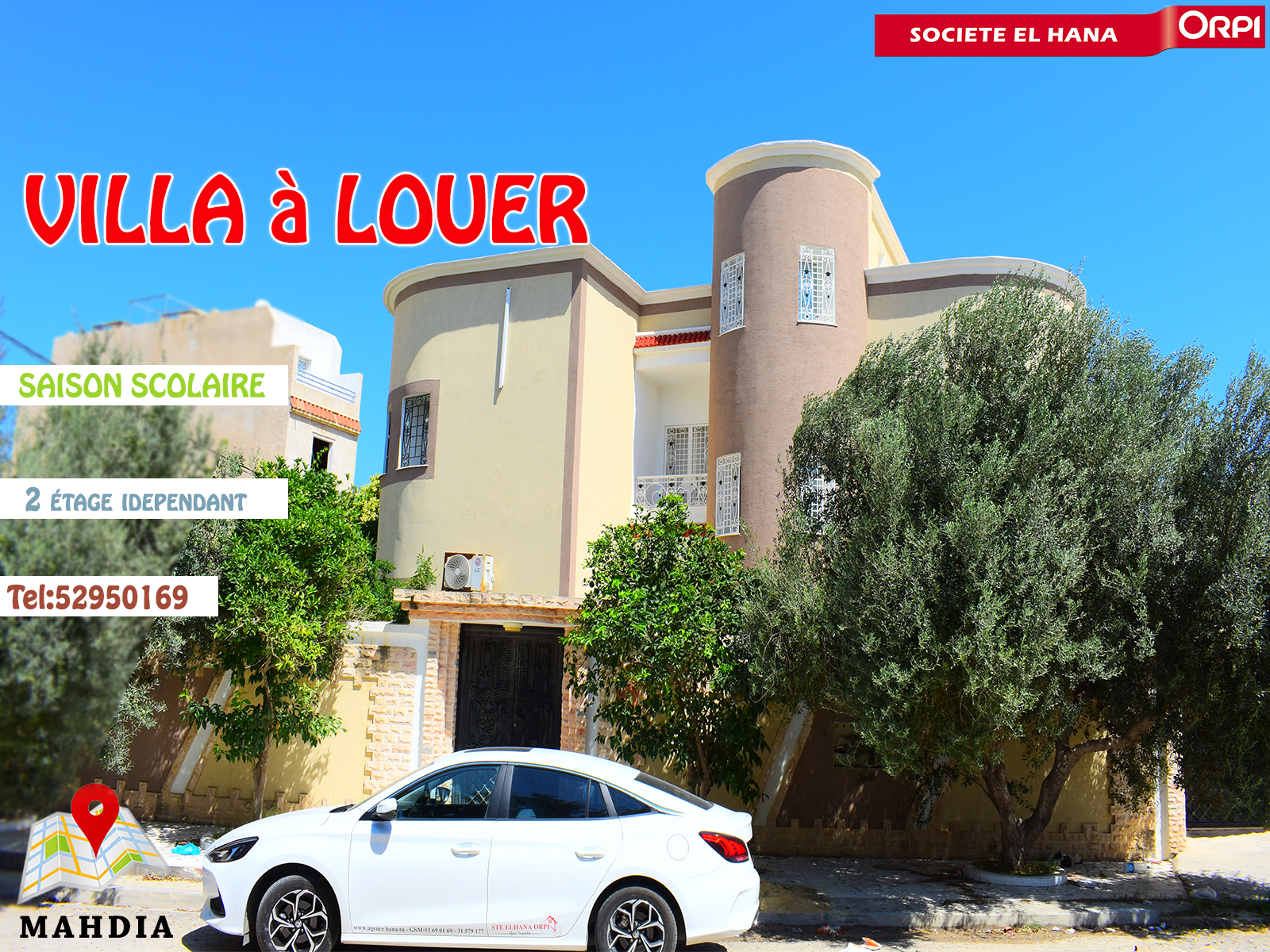 Villa sur deux étage pour la saison scolaire