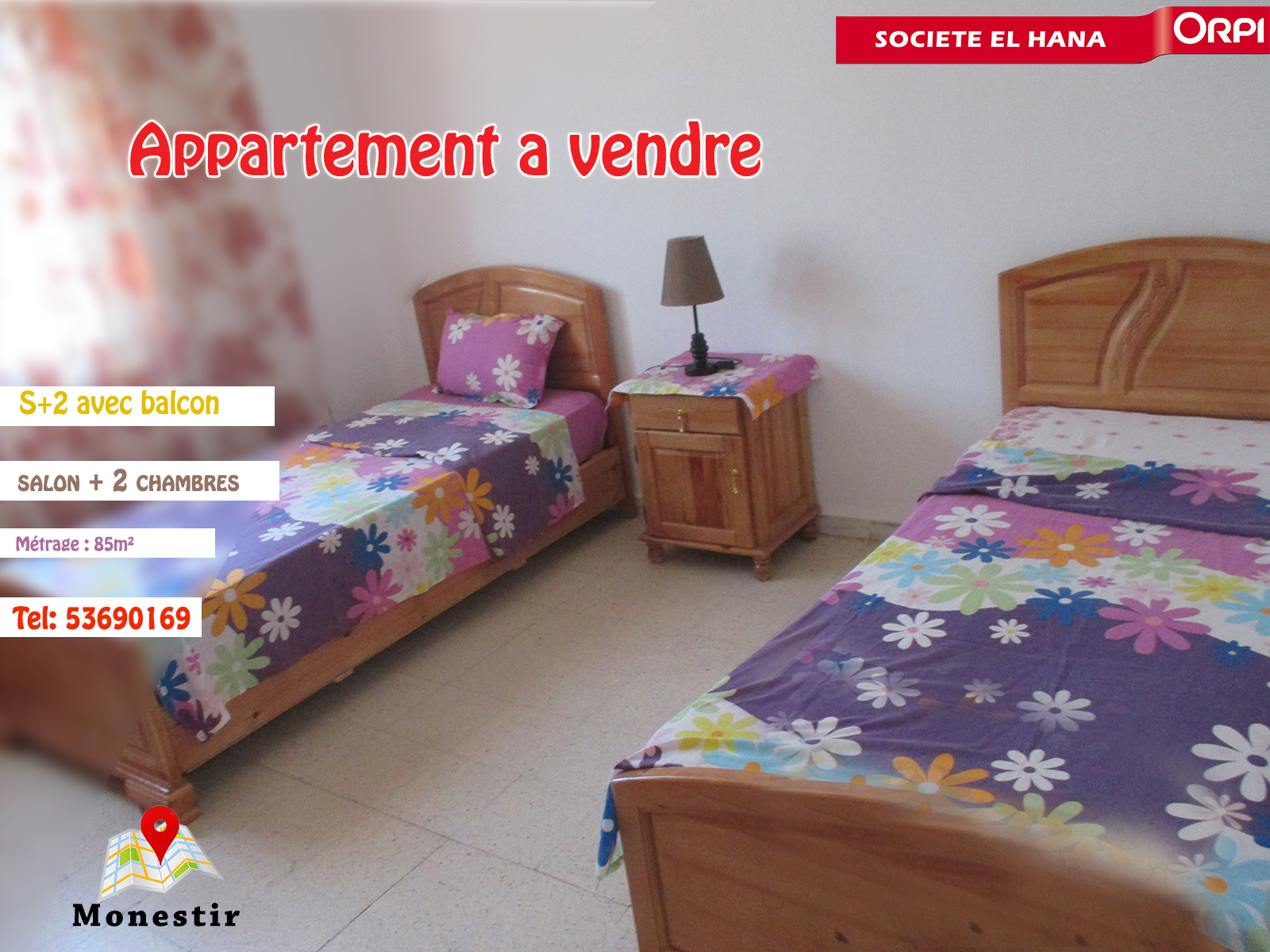 Stunning S+2 Apartment for Sale in the Heart of Monastir