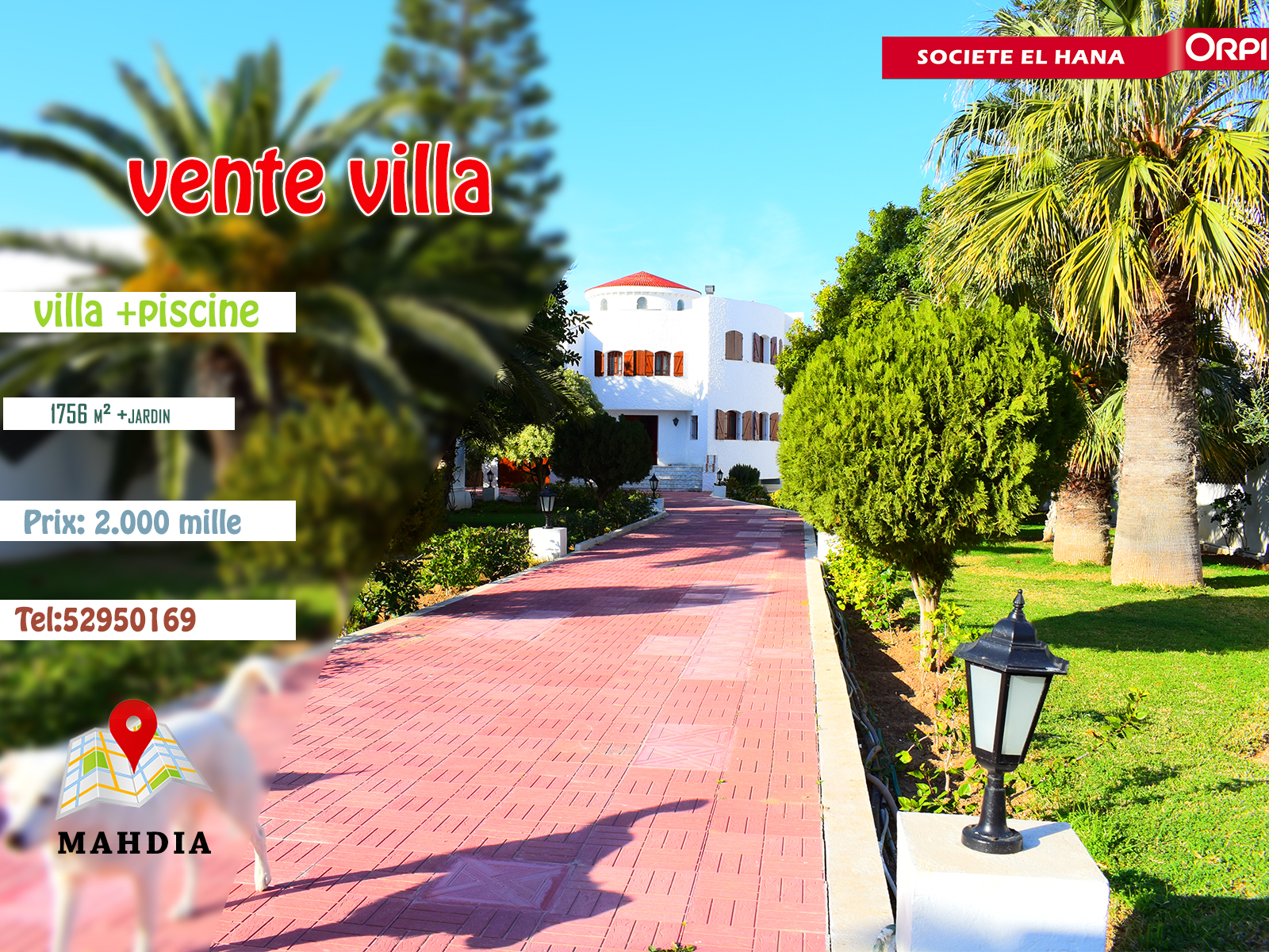 Villa avec piscine sur un terrain de 1021 m²