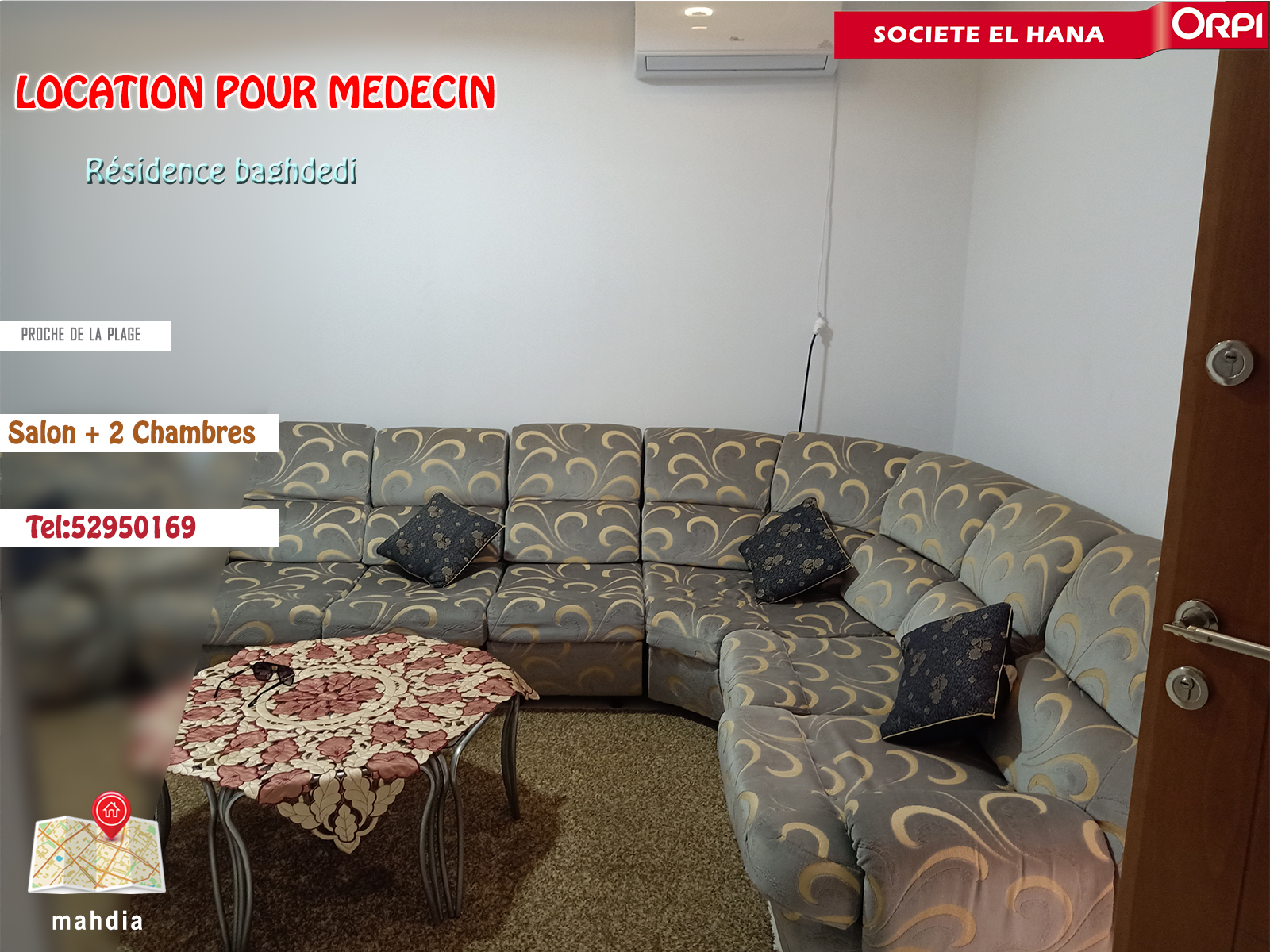 Ground Floor S+2 Apartment in the New Tourist Area of Baghdedi, Mahdia