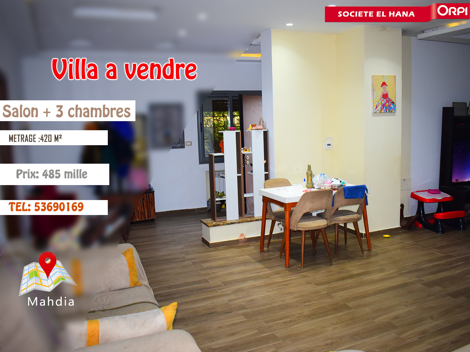 Charming Villa in Mahdia: A Luxury Haven 200m from the Technical High School