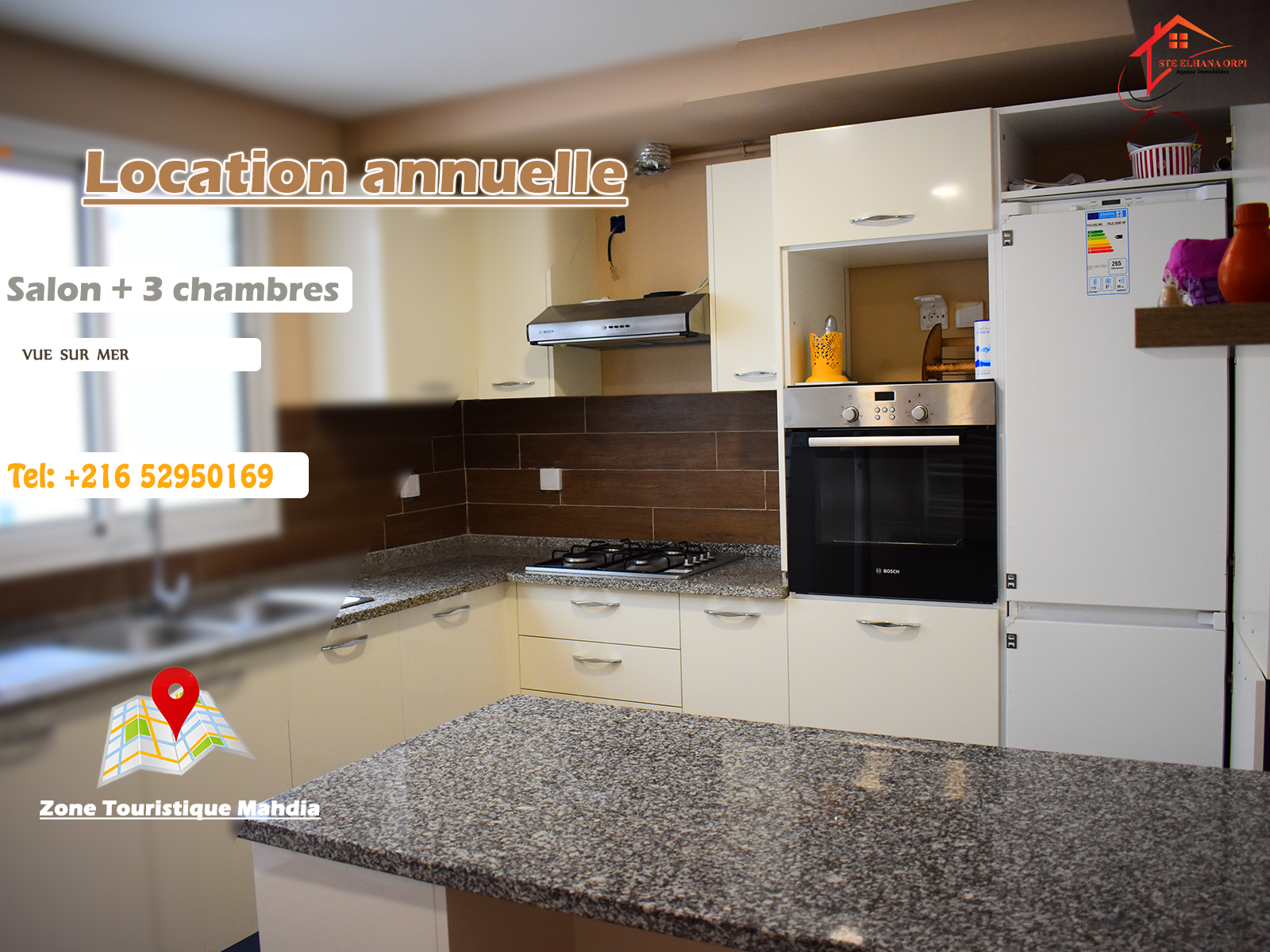 Appartement s+3 en plein zone touristique Mahdia