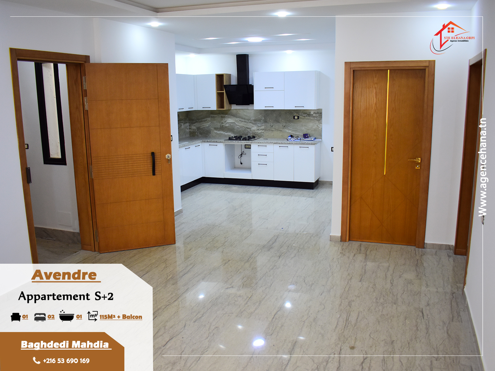Stunning S+2 Seaview Apartment in Baghdedi, Monastir