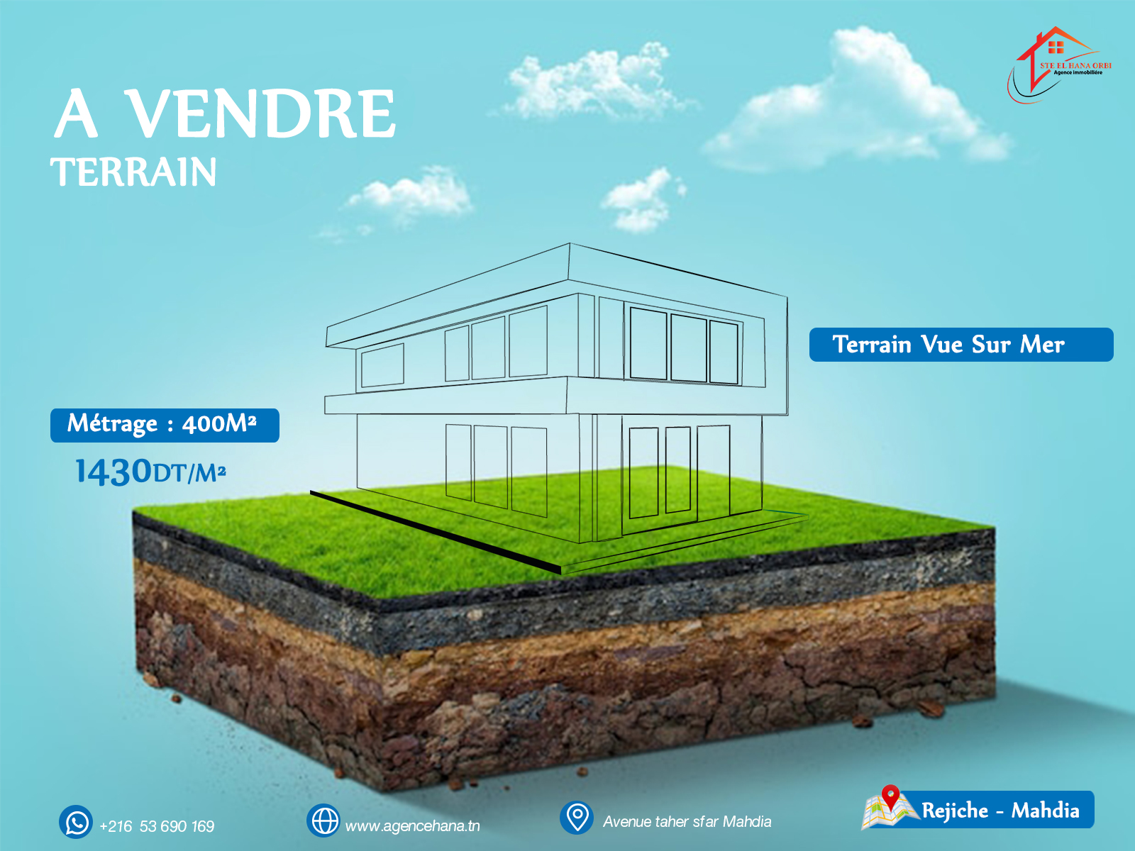 Exceptional Sea View Plot of 400m² in Rejich Mahdia: A Rare Opportunity!