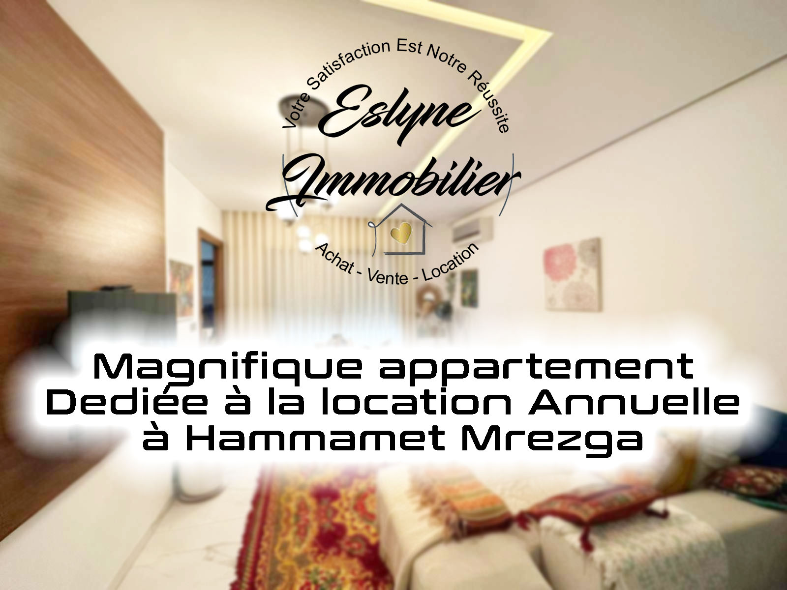 Magnifique appartement de type S+1 Vu sur piscine Hammamet Mrezga