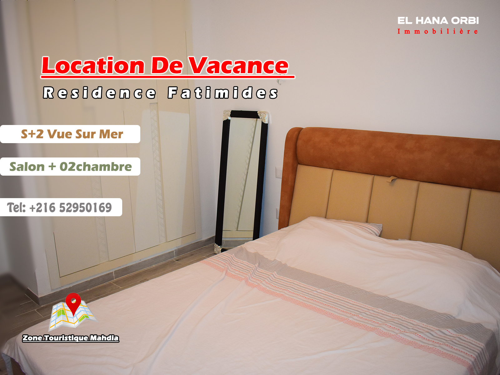 Appartement S+2 rz fatimide neuf en plein zone touristique à Mahdia