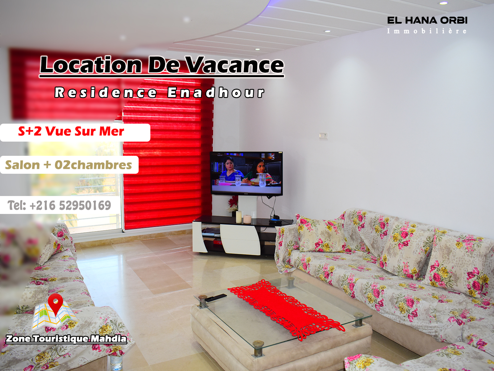 Luxury S+2 Apartment for Rent in Mahdia, Close to the Sea