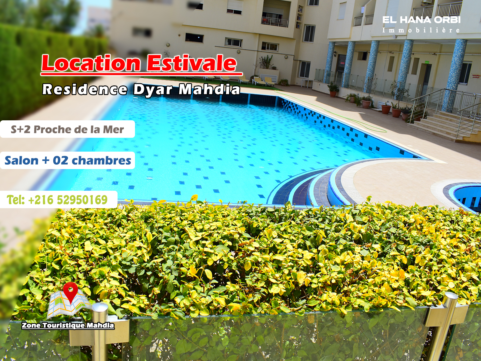 Appartement S+2 Haut Standing Rz Dyar El Mahdia à zone touristique Mahdia