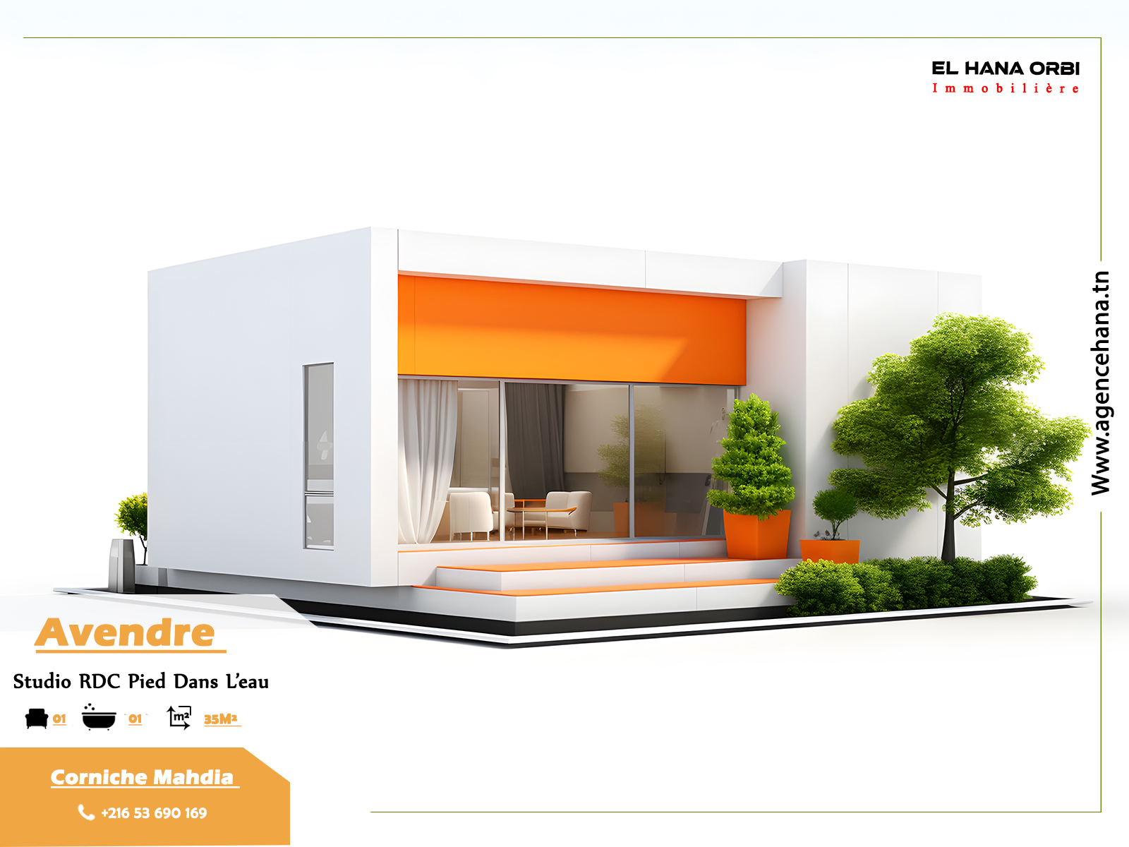 Studio à corniche Mahdia