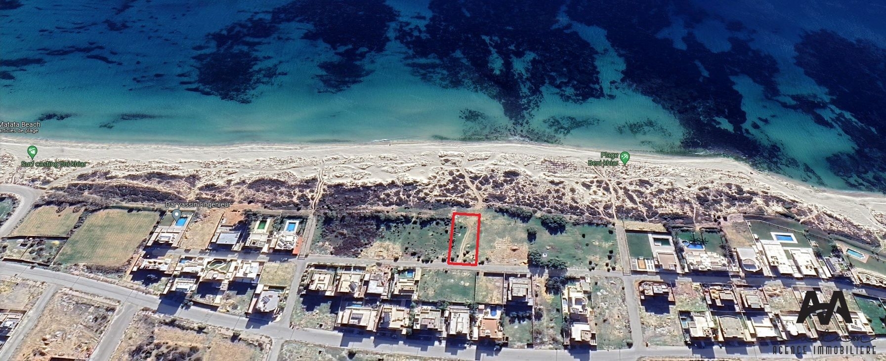 Waterfront Plot of 1087m² in Jinèn Beni Khiar, Nabeul