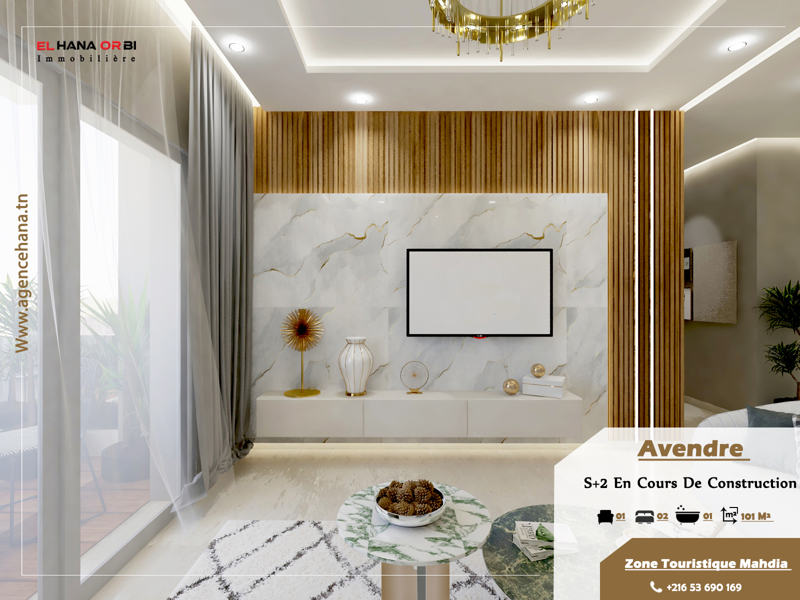 For Sale: S+2 Apartment Under Construction in Mahdia by the Developer