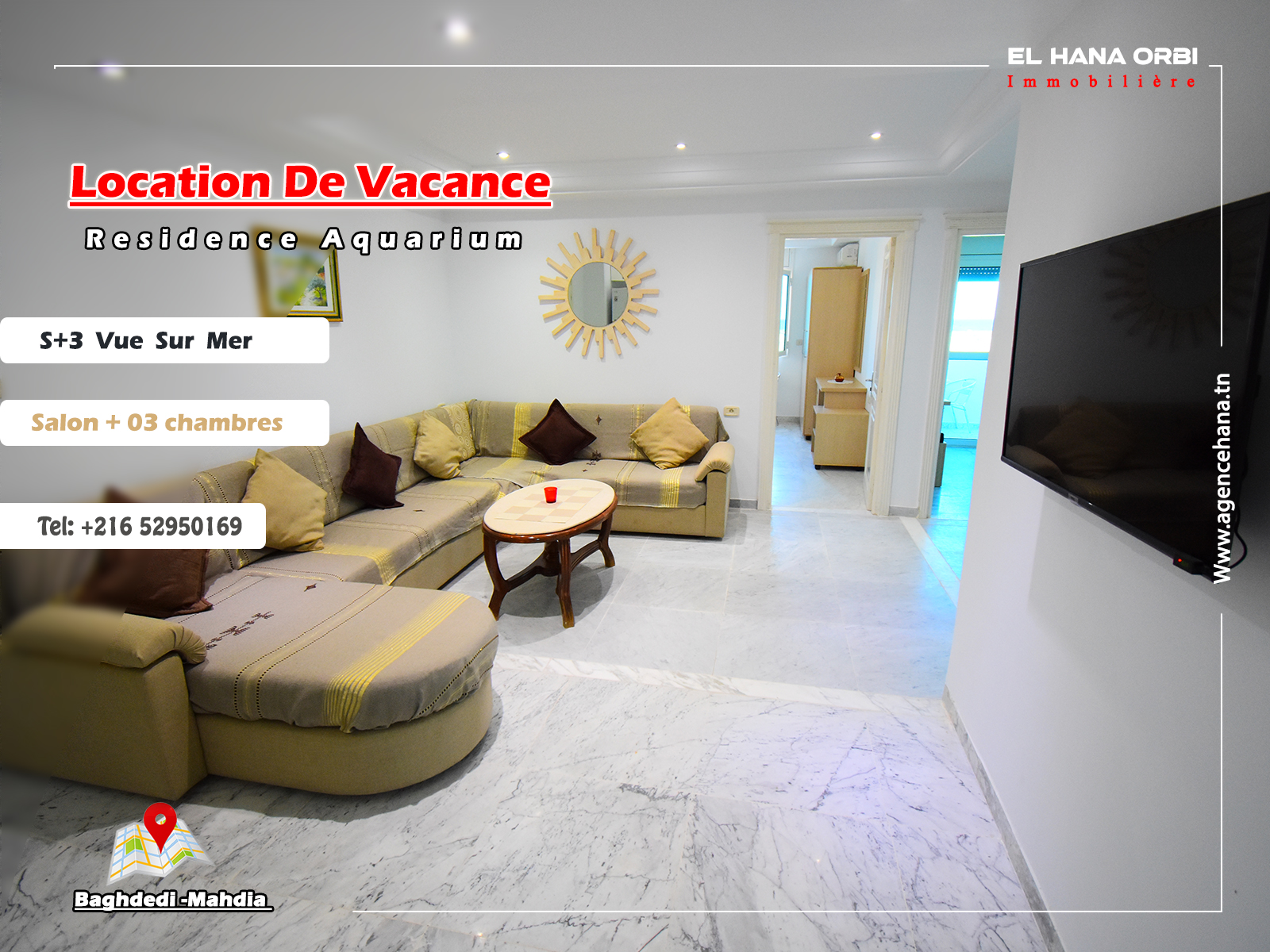 **Seaside Vacation Apartment S+3 in Mahdia for Unforgettable Summer Getaways**