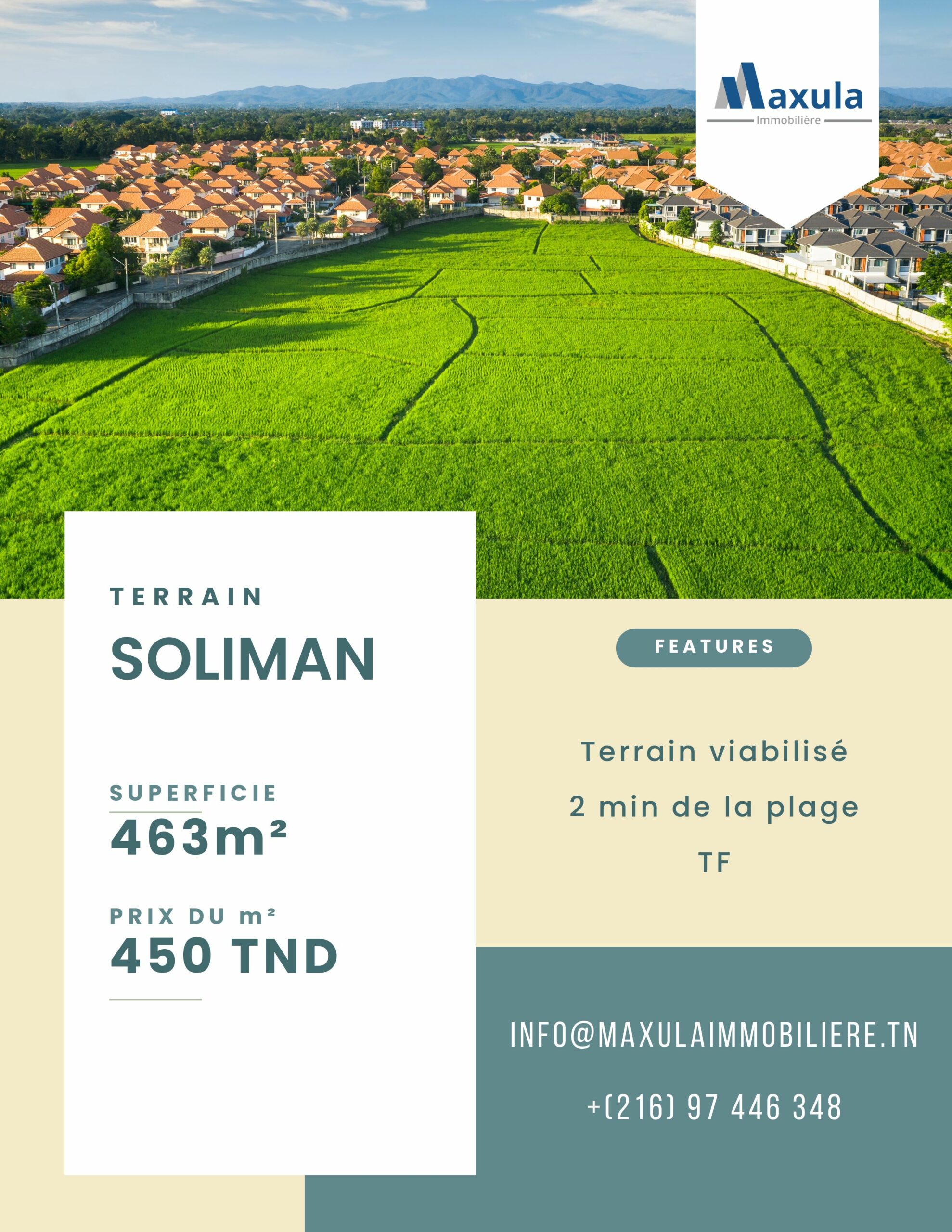 Dream Land for Sale: 463m² Plot near the Beach in Soliman (La Plage District)