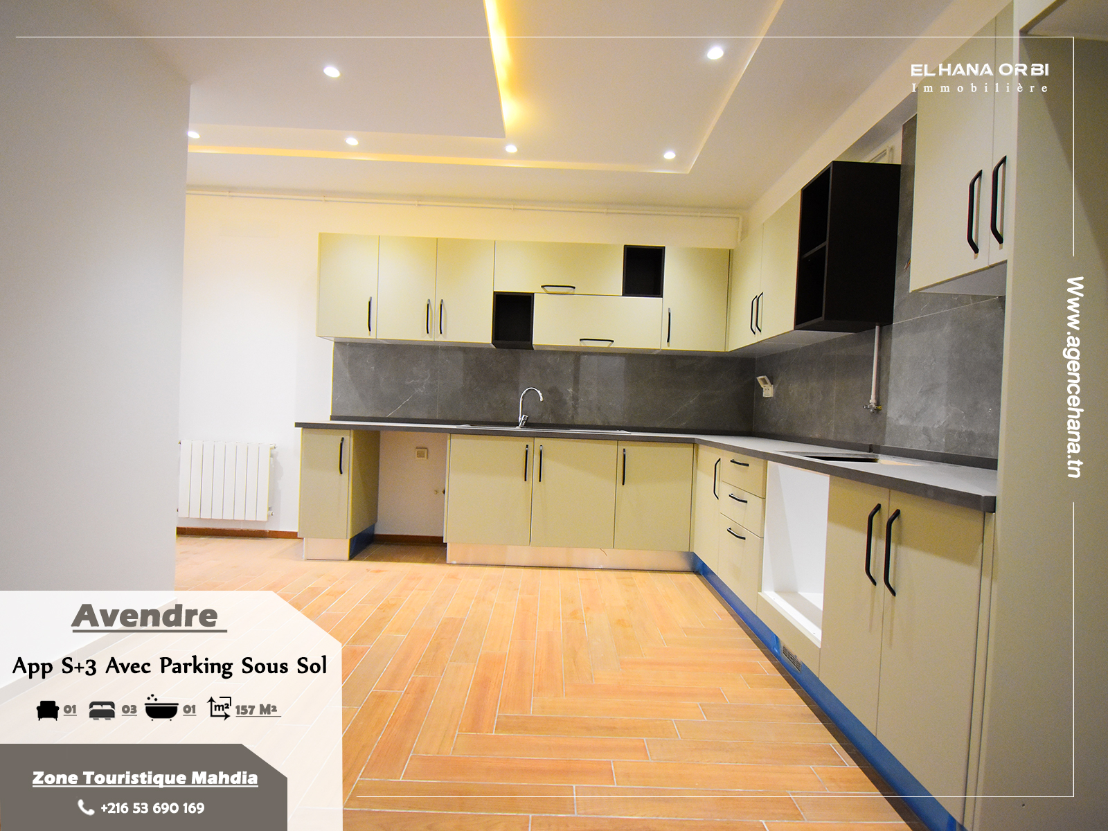 Appartement S+3 Avec Parking Proche de La Plage À Mahdia