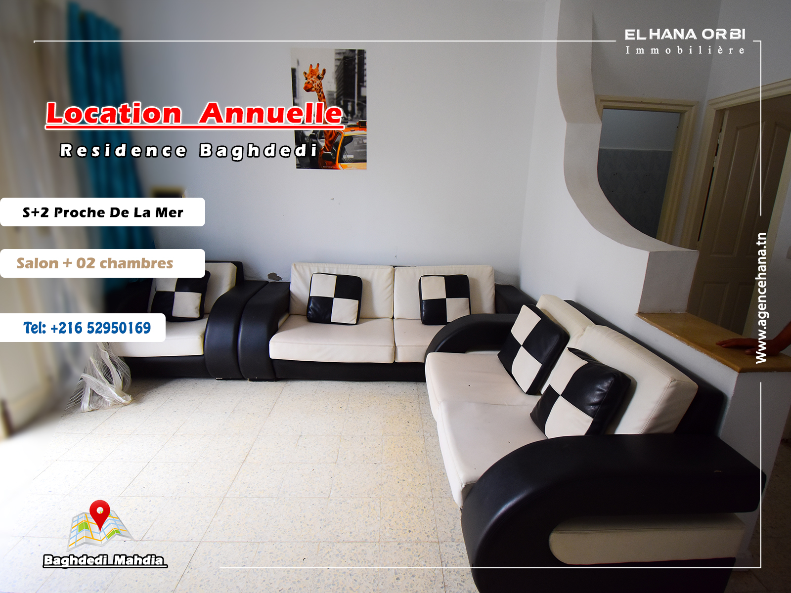 Ground Floor Apartment with 2 Floors in Baghdedi Beach - Mahdia: Your Comfort Oasis