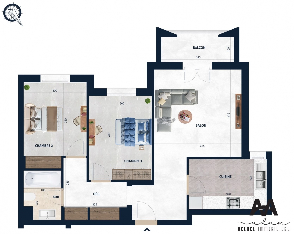 Appartement S+2 de 103m² à AFH² Mrezga, Nabeul